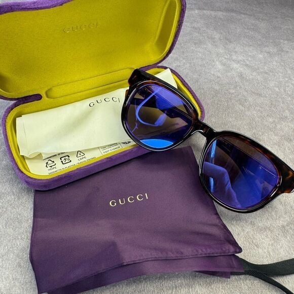 Gucci GG1237SA Tortoise Shell Sunglasses Unisex Square Shape - Picture 2 of 12